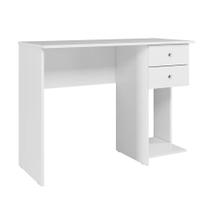 Mesa Escrivaninha 2 Gavetas 1 Prateleira Branco - Qmovi