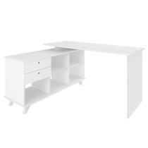 Mesa Escrivaninha 2 Gavetas com Nichos em L Golden