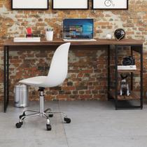 Mesa Escrivaninha 2 Prateleiras Nogal/Preto 14908 - Compace