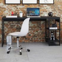 Mesa Escrivaninha 2 Prateleiras Preto ônix/Preto 14908 - Compace