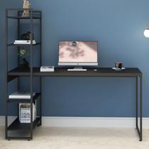 Mesa Escrivaninha 4 Prateleiras Preto ônix/Preto 14907 - Compace