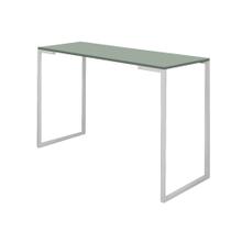 Mesa Escrivaninha 90cm Stan Home Office Industrial Consultório Ferro Branco MDF Verde Oliva - Ahz Móveis