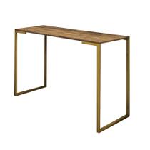 Mesa Escrivaninha 90cm Stan Home Office Industrial Consultório Ferro Dourado MDF Caramelo - Ahz Móveis