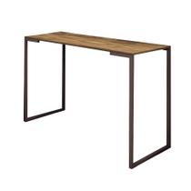 Mesa Escrivaninha 90cm Stan Home Office Industrial Consultório Ferro Marrom MDF Carvalho - Ahazzo Móveis