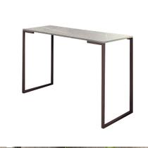 Mesa Escrivaninha 90cm Stan Home Office Industrial Consultório Ferro Marrom MDF Marmorizado Cinza - Ahz Móveis