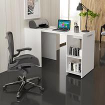 Mesa Escrivaninha Armário Retrátil Escritório Abre e Fecha Branco - Tecno Mobili