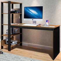 Mesa Escrivaninha Artemis 4 Prateleiras Preto/Canela Rústico - Art Panta Mesa Escrivaninha Artemis 4 Prateleiras Preto/Canela Rústico - Art Panta