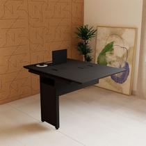 Mesa Escrivaninha Auxiliar Plataforma de Acoplar com Caixa de Tomada para Escritório 90cm Corporate Preto