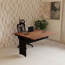 Mesa Escrivaninha Auxiliar Plataforma Dupla de Acoplar para Escritório 135cm Corporate Nogal E Preto