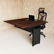 Mesa Escrivaninha Auxiliar Plataforma Dupla de Acoplar para Escritório 135cm Executive Louro Preto E Preto