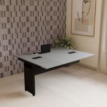 Mesa Escrivaninha Auxiliar Plataforma Dupla de Acoplar para Escritório 150cm Corporate Cinza Sagrado E Preto Mesa Escrivaninha Auxiliar Plataforma Dupla de Acoplar para Escritório 150cm Corporate Cinza Sagrado E Preto