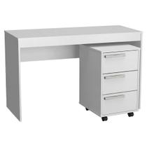 Mesa Escrivaninha B29 Moderna 3 Gavetas MDP 120cm Branco Nova Mobile Mesa Escrivaninha B29 Moderna 3 Gavetas MDP 120cm Branco Nova Mobile