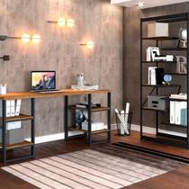 Mesa Escrivaninha Canela Rústico/Preto Art Panta Office Mesa Escrivaninha Canela Rústico/Preto Art Panta Office