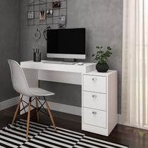 Mesa Escrivaninha com 3 Gavetas Branco