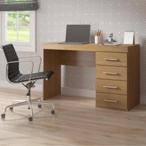 Mesa Escrivaninha com 4 Gavetas 120x75Cm MDP Carvalho 0711 MENU Mesa Escrivaninha com 4 Gavetas 120x75Cm MDP Carvalho 0711 MENU