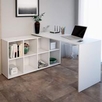 Mesa Escrivaninha com Armário Nero Ii 8 Nichos Branco - Artany Mesa Escrivaninha com Armário Nero Ii 8 Nichos Branco - Artany