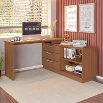Mesa Escrivaninha com Cômoda com 3 Gavetas e 2 Nichos American Marrom/Freijó Mesa Escrivaninha com Cômoda com 3 Gavetas e 2 Nichos American Marrom/Freijó