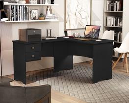 Mesa escrivaninha computador paris em l preto