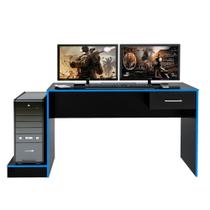 Mesa Escrivaninha Computador Pc Gamer Preto Azul