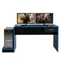 Mesa Escrivaninha Computador Pc Gamer Preto Azul - Artely