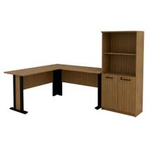Mesa Escrivaninha De Canto Armario Para Escritorio 02 Portas Tecno Mobili