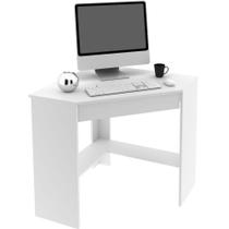 Mesa Escrivaninha De Canto Para Escritório 1 Gaveta Branco