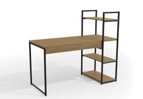 Mesa Escrivaninha de Escritório Estilo Industrial Kappesberg LI010 cor Freijó e Preto Fosco