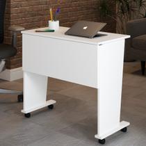 Mesa Escrivaninha Dobrável Alpes com Rodízio Branco - Panorama Móveis Mesa Escrivaninha Dobrável Alpes com Rodízio Branco - Panorama Móveis