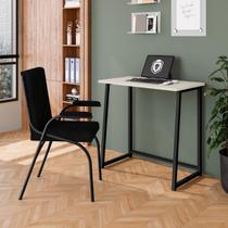 Mesa Escrivaninha Dobrável Para Notebook Aço Fit Off White