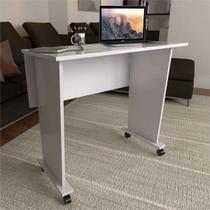 Mesa Escrivaninha Dobrável Scott Com Rodízio Branco - Pnr Móveis