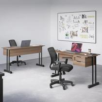 Mesa Escrivaninha Ecos para Escritório Home Office 120cm 2 Gavetas Industrial para Computador Notebook