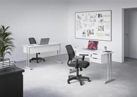 Mesa Escrivaninha Ecos para Escritório Home Office 120cm 2 Gavetas Industrial para Computador Notebook