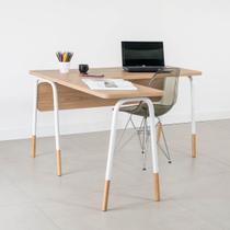 Mesa Escrivaninha em L 120cm Hanover/Branco Home Office