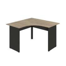 Mesa Escrivaninha em L Angular Pé Painel Office 120x120cm New City Calvi/Preto - Web Office
