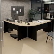 Mesa Escrivaninha em L Canto Arredondado 140x60cm