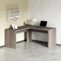 Mesa Escrivaninha Em L De Canto Para Escritório Quarto Computador Estudos Home Office Marrom Madeira - Tecno Mobili