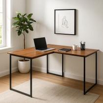 Mesa Escrivaninha em L Estilo Industrial Estudo e Home Office 120x90cm - JM3 Móveis Mesa Escrivaninha em L Estilo Industrial Estudo e Home Office 120x90cm - JM3 Móveis
