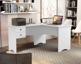 Mesa Escrivaninha Em L Paris Maria Móveis - Branco