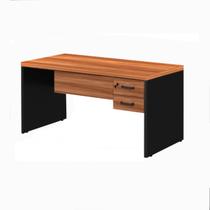 Mesa Escrivaninha Escritório 1,50x0,60m com 2 Gavetas WORKSTART NOGAL SEVILHA