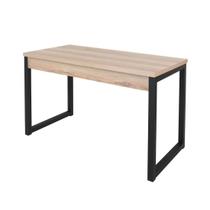 Mesa Escrivaninha Estudo Escritório Ciplafe Office Tubo Preto Fosco com Tampo Madeira MDP Laminado 1,20M X 0,60M