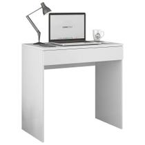 Mesa Escrivaninha Estudo Loft Minimalista Bp 100% Mdf 80cm Com 01 Gaveta Branco - Abmaza