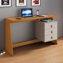 Mesa Escrivaninha Gaby Candian 3 Gavetas Cinamomo/Off White - Jcm Móveis