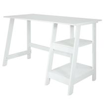 Mesa Escrivaninha Gamer 2 Pateleiras 120 Cm Mc190 Branco Dtall Branco