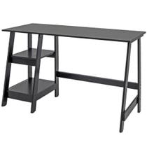 Mesa Escrivaninha Gamer 2 Pateleiras 120 Cm Mc190 Preto Dtall Preto