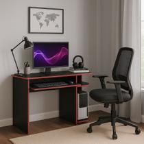 Mesa Escrivaninha Gamer Computador Notebook Estudo Trabalho 90 Preto Vermelho Mesa Escrivaninha Gamer Computador Notebook Estudo Trabalho 90 Preto Vermelho
