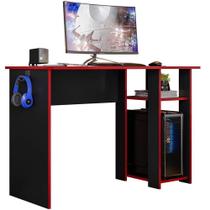 Mesa Escrivaninha Gamer Office Slim Preto/Vermelho Peternella