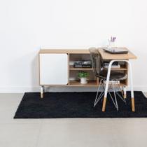 Mesa Escrivaninha Giratória 111cm Balcão 1 Gaveta 1 Porta 136cm Home Office Flexus Artesano