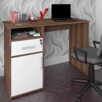 Mesa Escrivaninha Hall 1 Porta 1 Gaveta Ipê/Branco - Artany