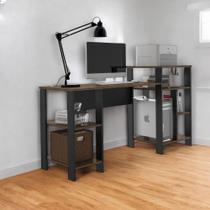 Mesa Escrivaninha Home Office Affara Com Prateleiras Para Objetos - Pleno Mesa Escrivaninha Home Office Affara Com Prateleiras Para Objetos - Pleno