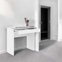 Mesa Escrivaninha Home Office Branco c/ Gaveta Porta Itens com Divisória - Pleno